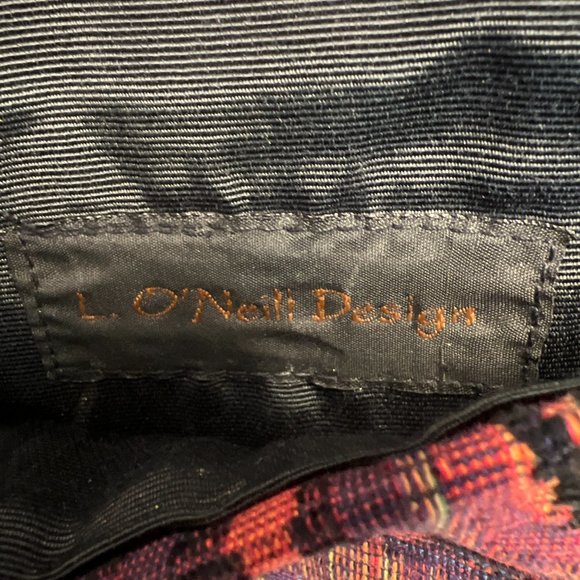 L O’Neill Tapestry Handbag Purse Magnetic Closure Black/Multi Bag - Picture 4 of 8